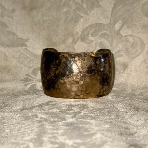 Vintage Navajo Sterling Silver Cuff Bracelet Wide Hand Stamped Boho Luxe